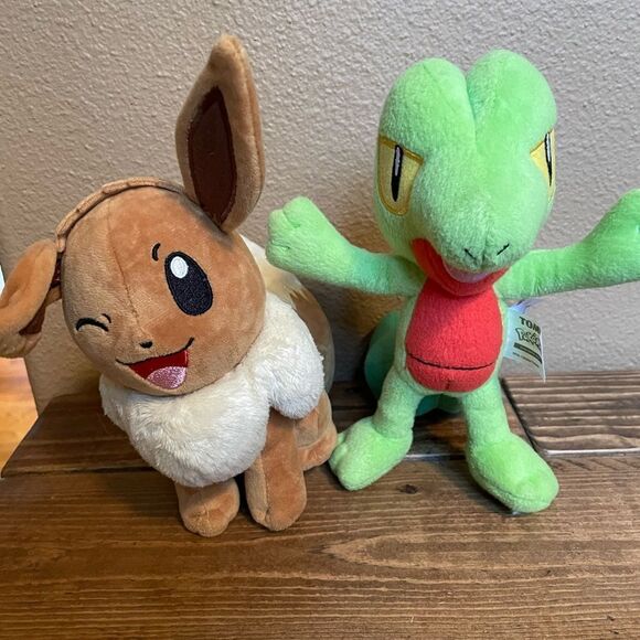 Pokemon EeVee and Treecko Plush Animals - Picture 1 of 11